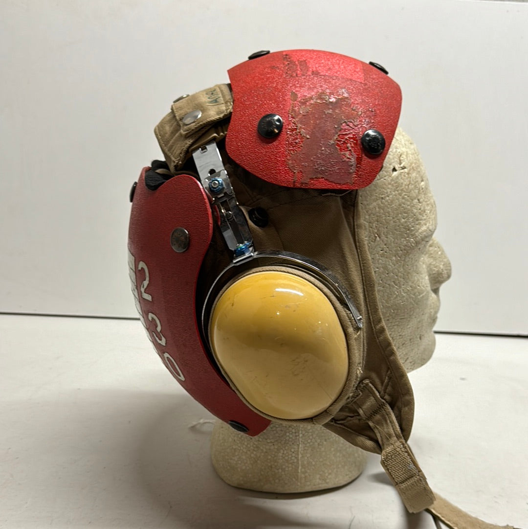 Vintage US Navy Red Flight Deck Crew Helmet size 7 1/2