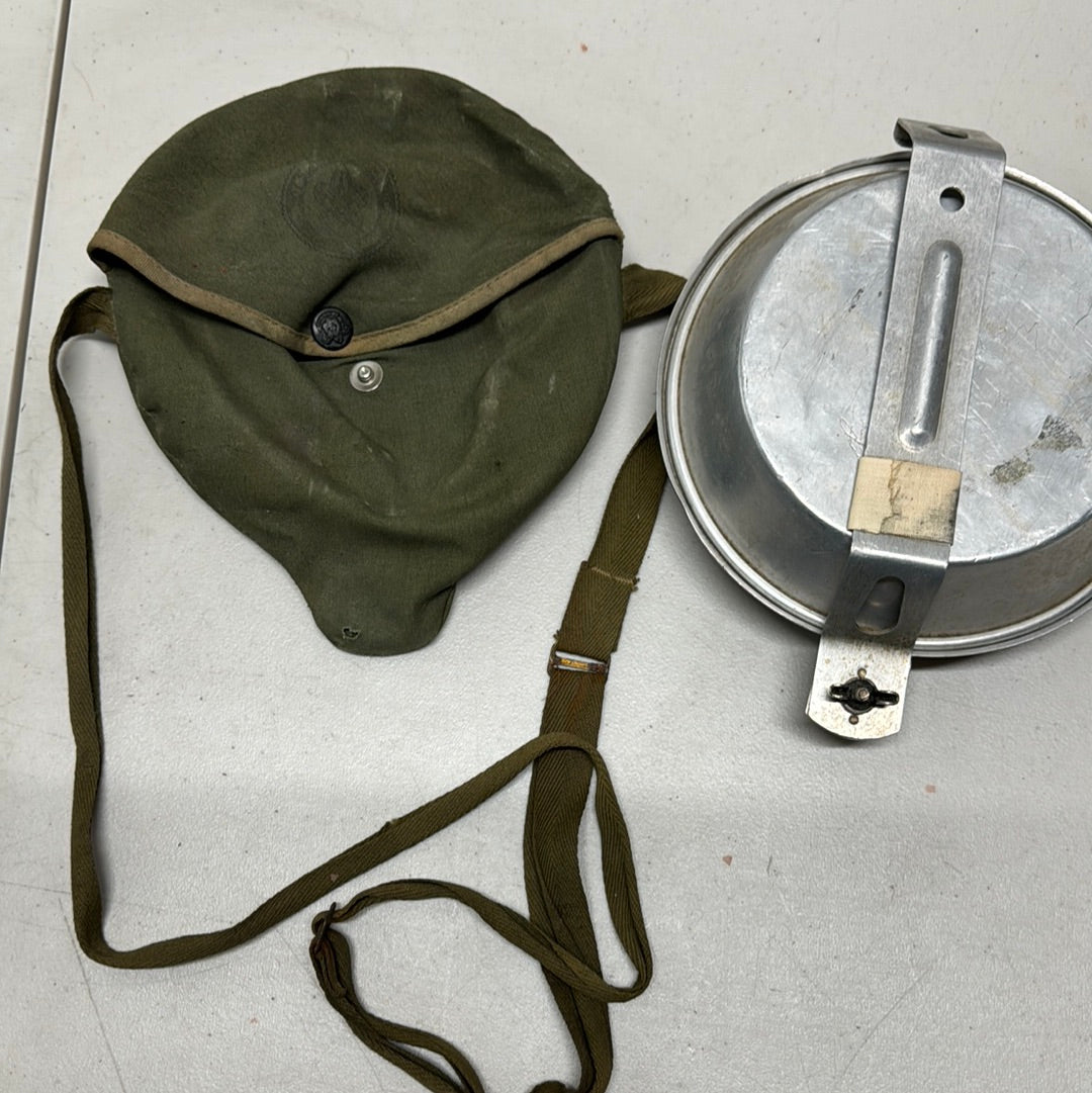 Vintage Boy Scout Mess Kit with cotton carrying case