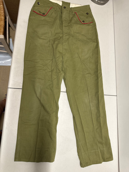 Vintage Boy Scout Uniform Pants with Red Trim 32" X 29"